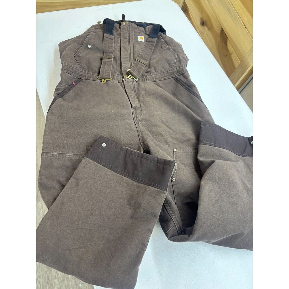 Women's Carhartt Dark Brown Bibs size XL Short
